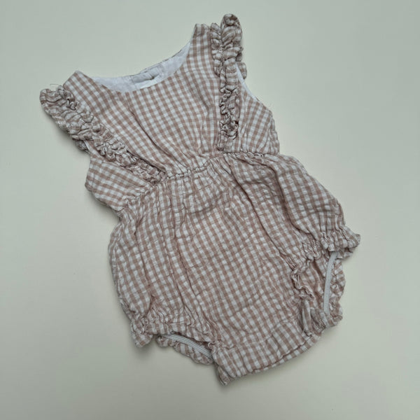 Gingham Romper 0-3M