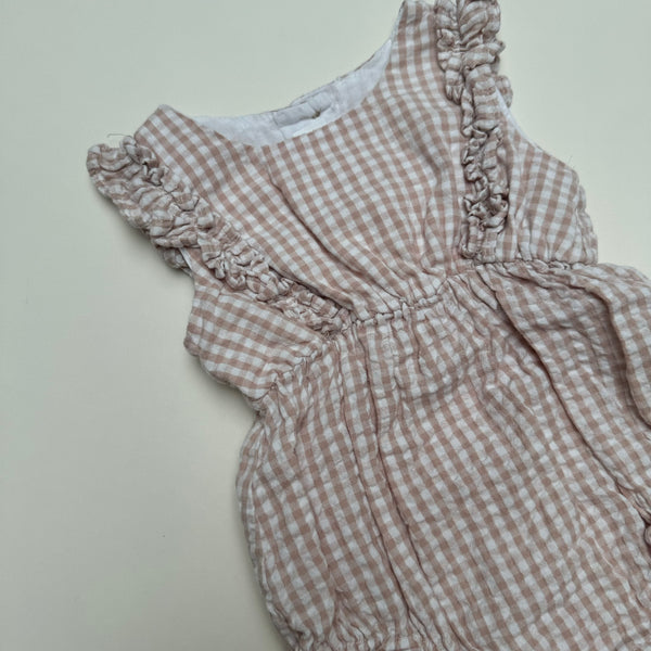 Gingham Romper 0-3M