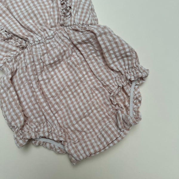 Gingham Romper 0-3M