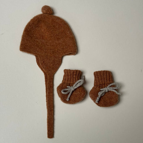 Organic Zoo Knitted Hat + Booties 0-3M