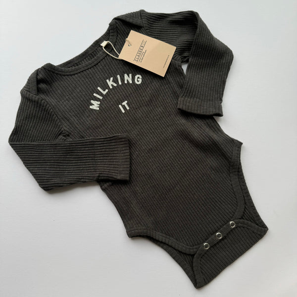 Milking It Ribbed Bodysuit 1-2Y