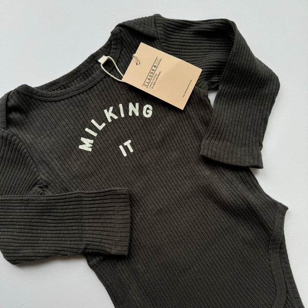 Milking It Ribbed Bodysuit 1-2Y