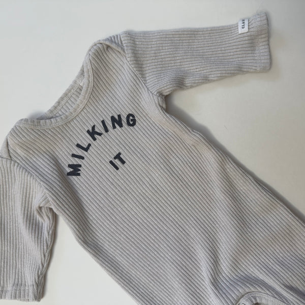 Claude & Co 'Milking It' Sleepsuit 3-6M
