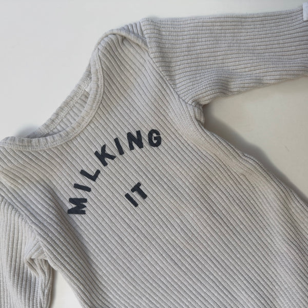 Claude & Co 'Milking It' Sleepsuit 3-6M