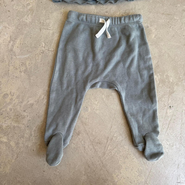 Quincy Mae Wrap Top + Footed leggings Set 0-3M