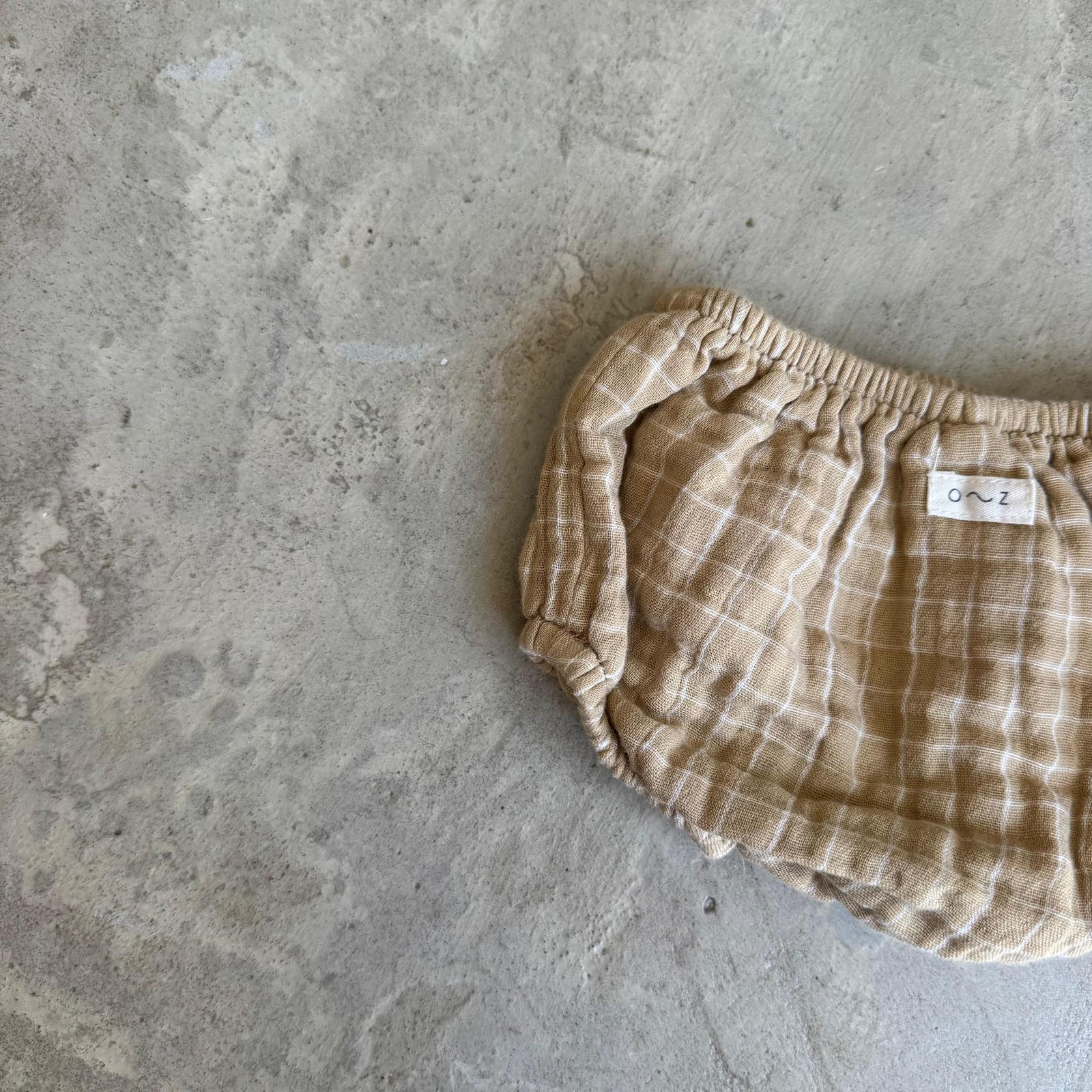 Organic Zoo Grid Check Shortie 0-3M