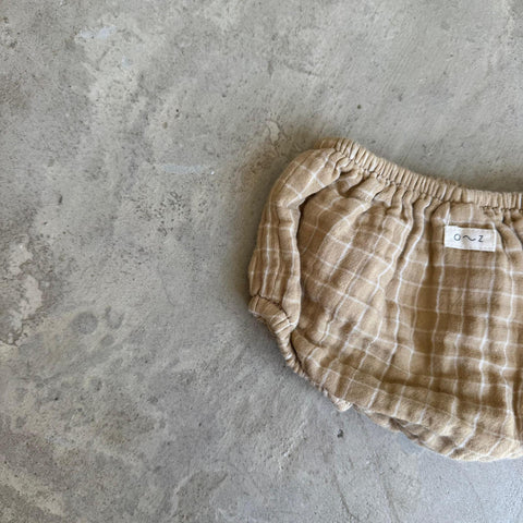 Organic Zoo Grid Check Shortie 0-3M